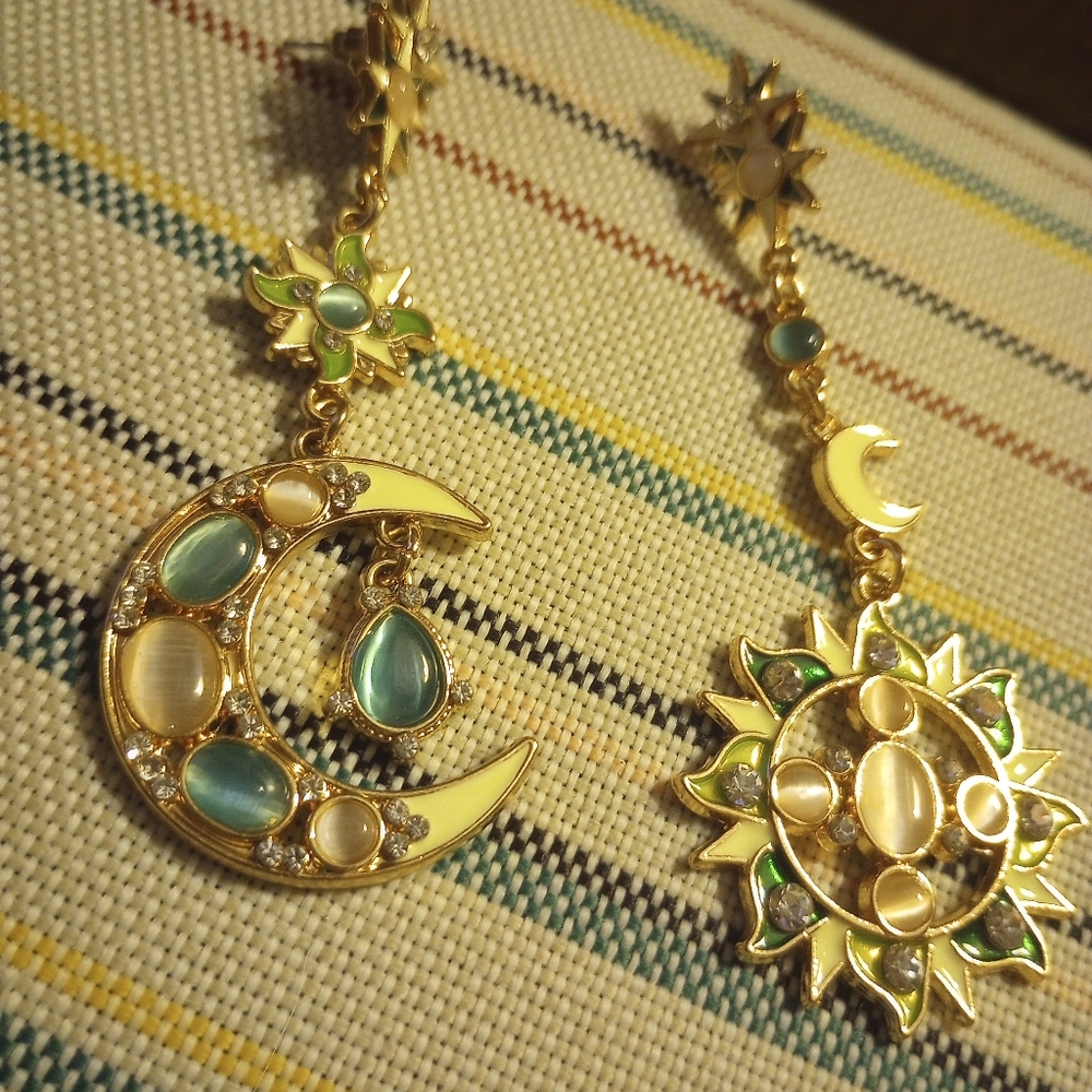 Sun and moon earrings